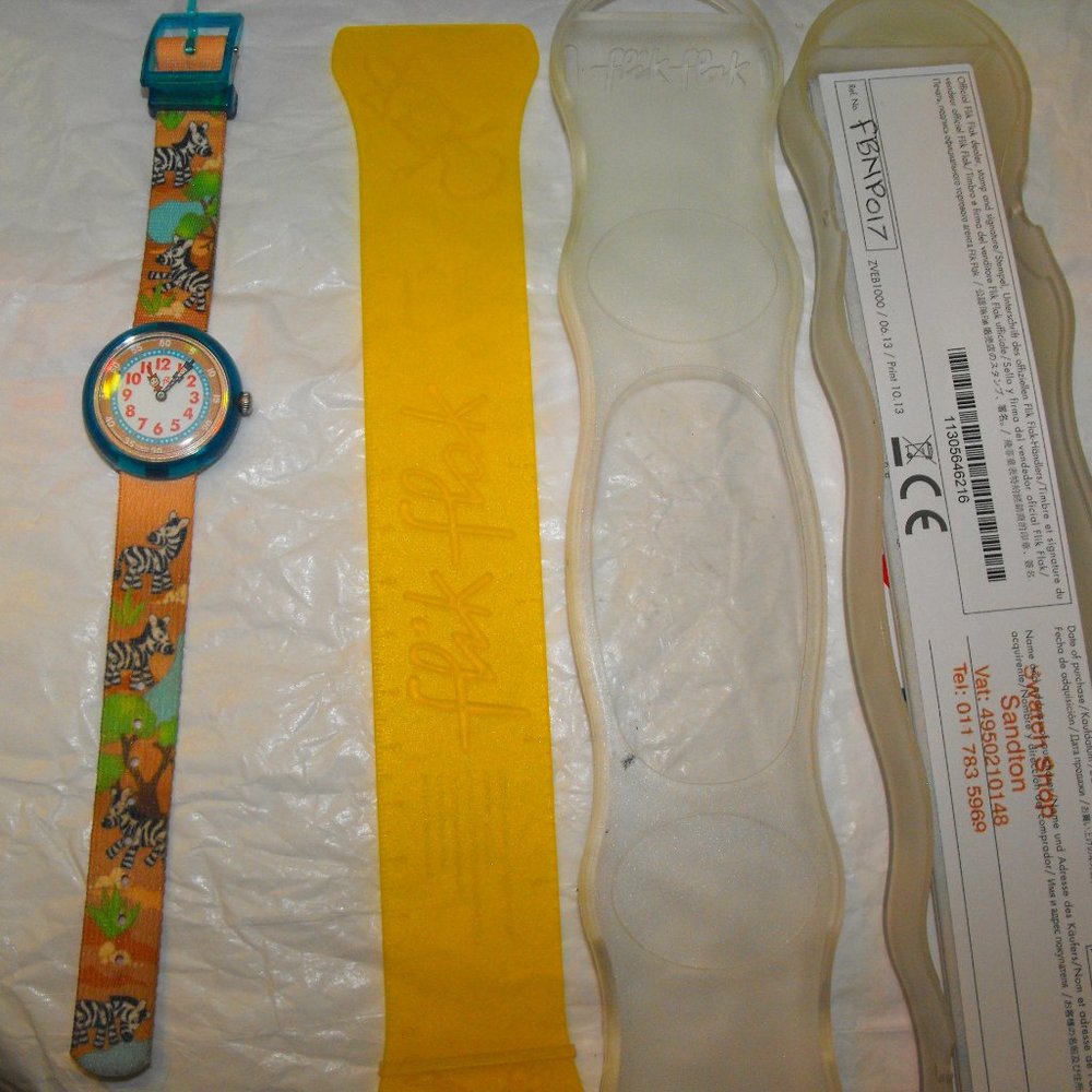 Unisex Zebra Flik Flak Swatch Watch